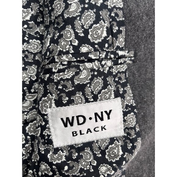 WD.NY Black Mens Charcoal Blazer Jacket With Paisley Lining Size M - Picture 5 of 16